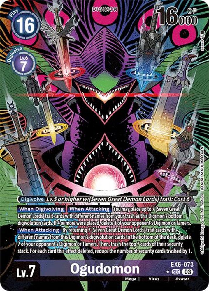 Ogudomon (Alternate Art) (EX6-073) SEC★ - Digimon Infernal Ascension