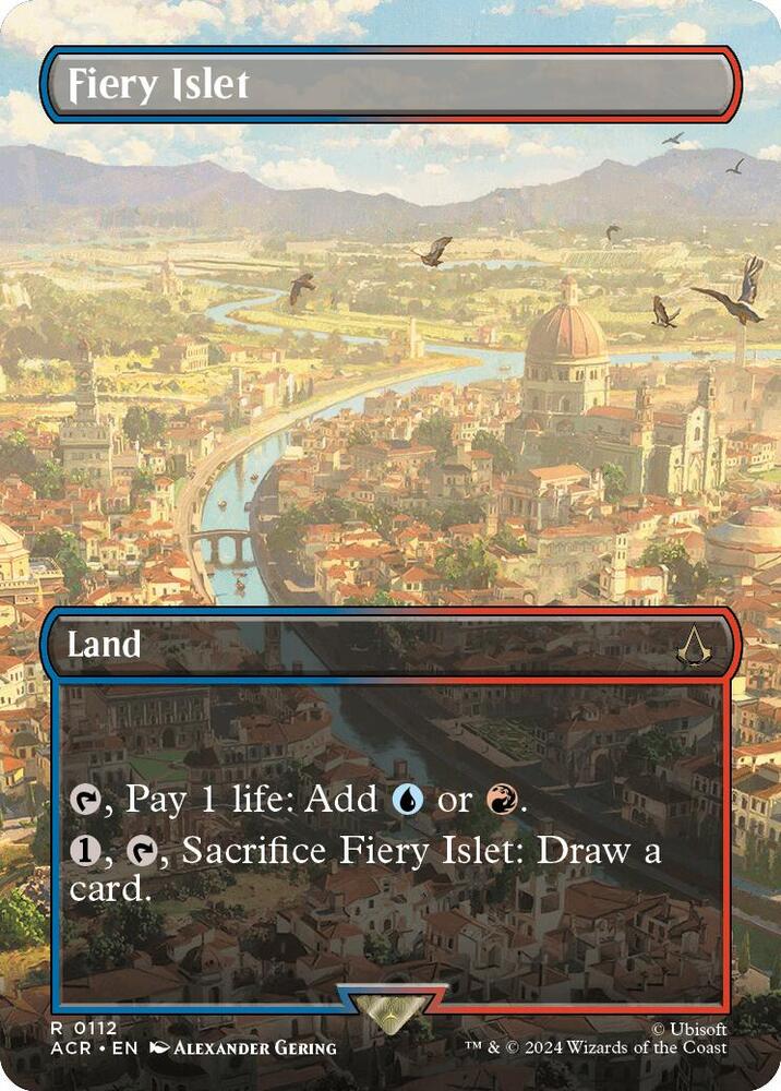 FOIL BORDERLESS Fiery Islet - #112 - Rare Univeses Beyond: Assassin's Creed