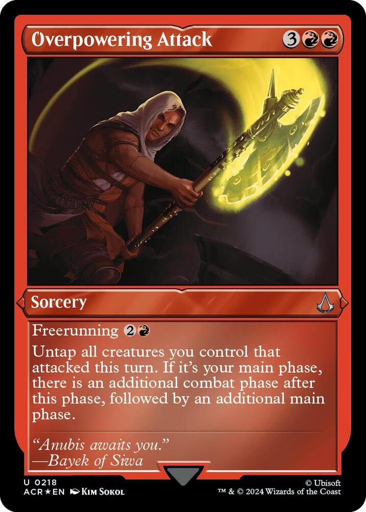 ETCHED FOIL Overpowering Attack - #218 - Uncommon Universes Beyond: Assassin's Creed