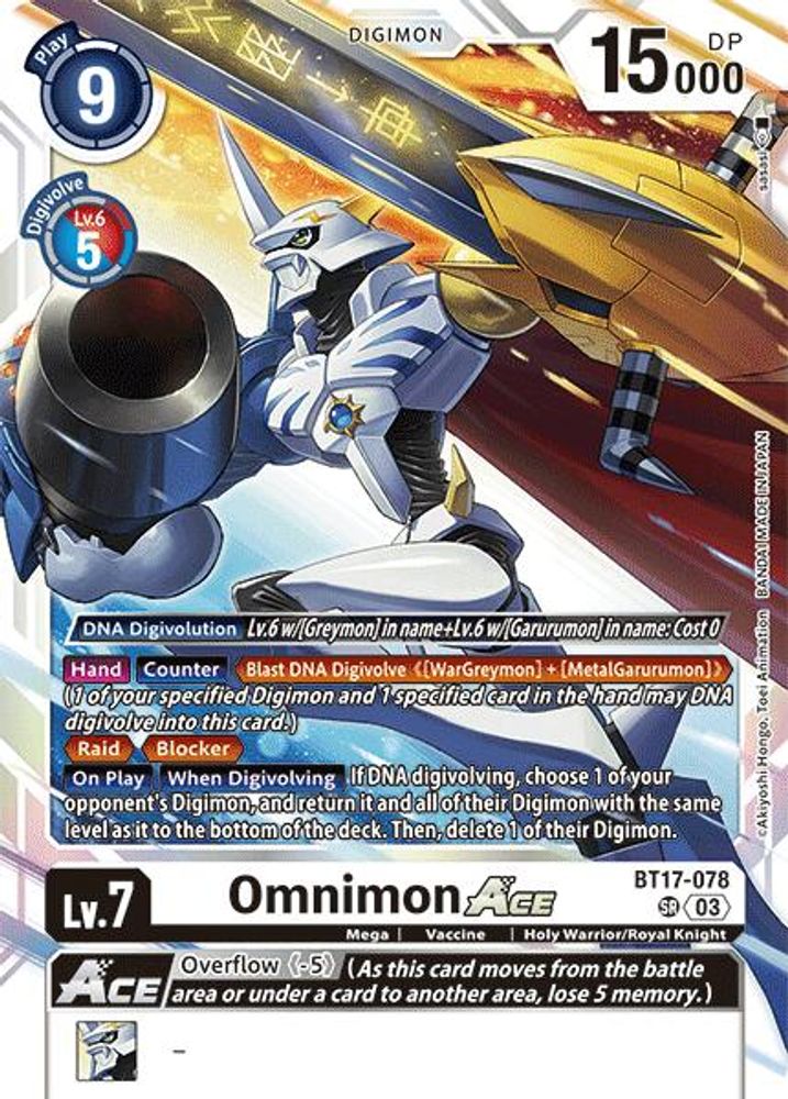 Omnimon ACE (BT17-078) Super Rare - Digimon Secret Crisis