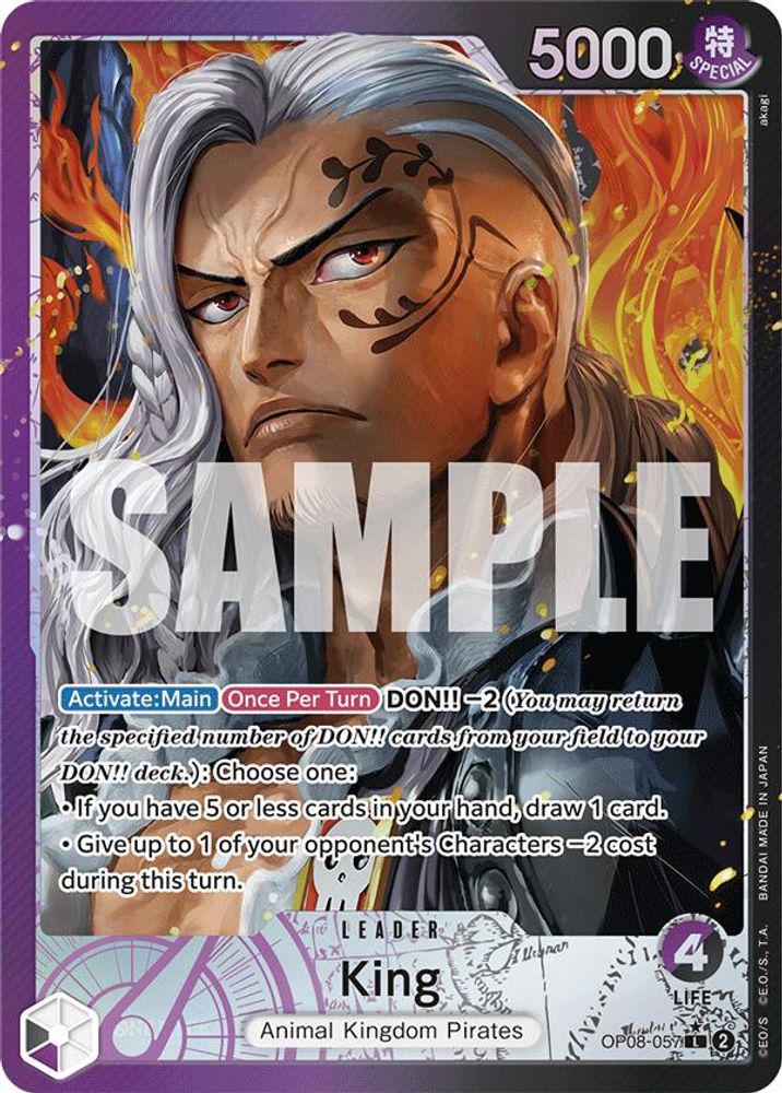 [ALTERNATE ART] King (057) (OP08-057) Leader - One Piece Two Legends