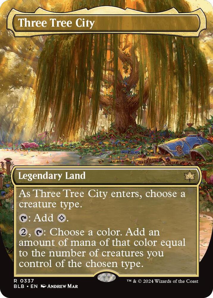 BORDERLESS Three Tree City - #337 - Rare Bloomburrow