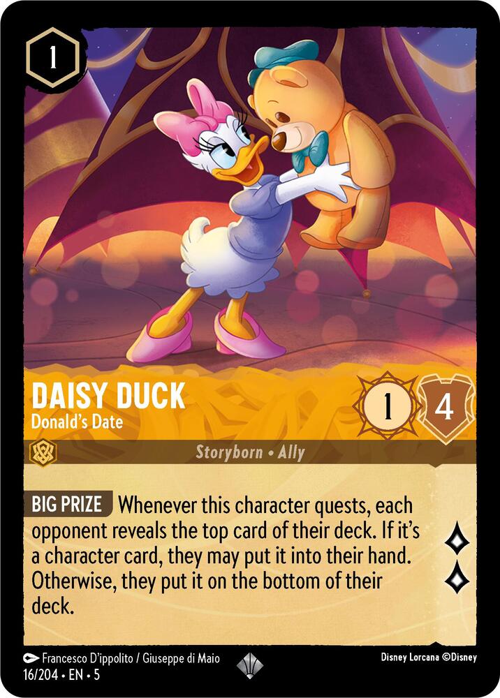 Daisy Duck - Donald's Date - 16/204 - Super Rare Lorcana Shimmering Skies