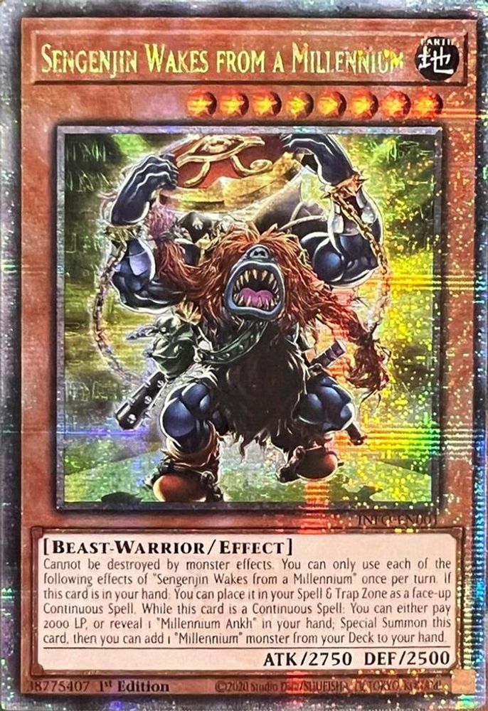 [QUARTER CENTURY RARE] Sengenjin Wakes from a Millennium (Quarter Century Secret Rare) - (INFO-EN001) - 1st Edition