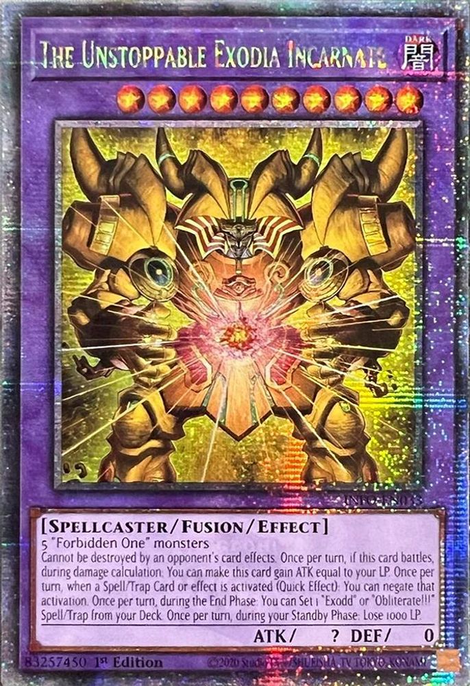 [QUARTER CENTURY RARE] The Unstoppable Exodia Incarnate (Quarter Century Secret Rare) - (INFO-EN033) - 1st Edition