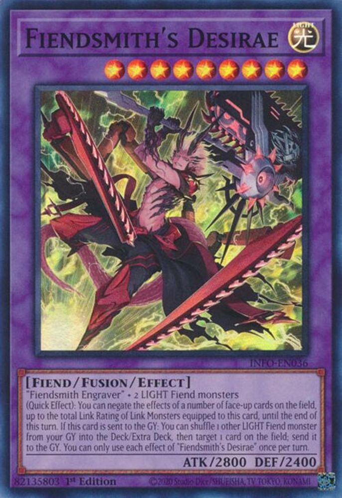 Fiendsmith's Desirae - (INFO-EN036) Super Rare - 1st Edition