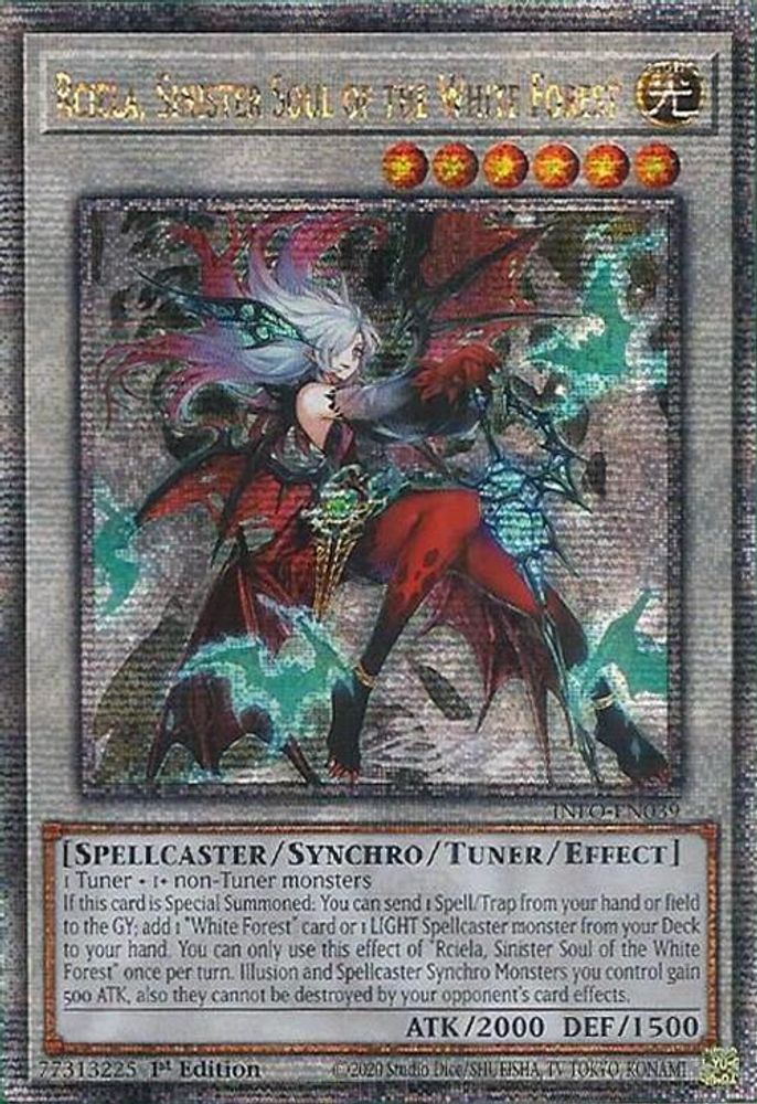 [QUARTER CENTURY RARE] Rciela, Sinister Soul of the White Forest (Quarter Century Secret Rare) - (INFO-EN039) - 1st Edition