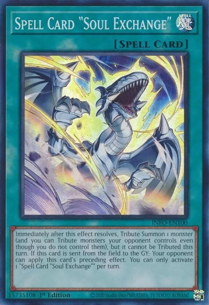 Spell Card "Soul Exchange" - (INFO-EN100) Super Rare - 1st Edition