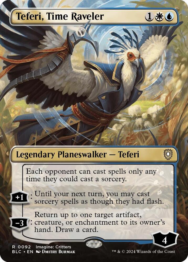 Borderless Teferi, Time Traveler - #092 - Rare Bloomburrow Commander