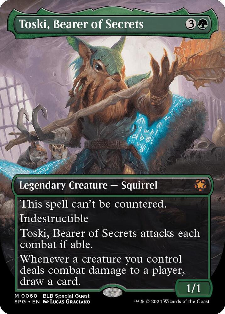 BORDERLESS Toski, Bearer of Secrets - #060 - Mythic Bloomburrow Special Guests