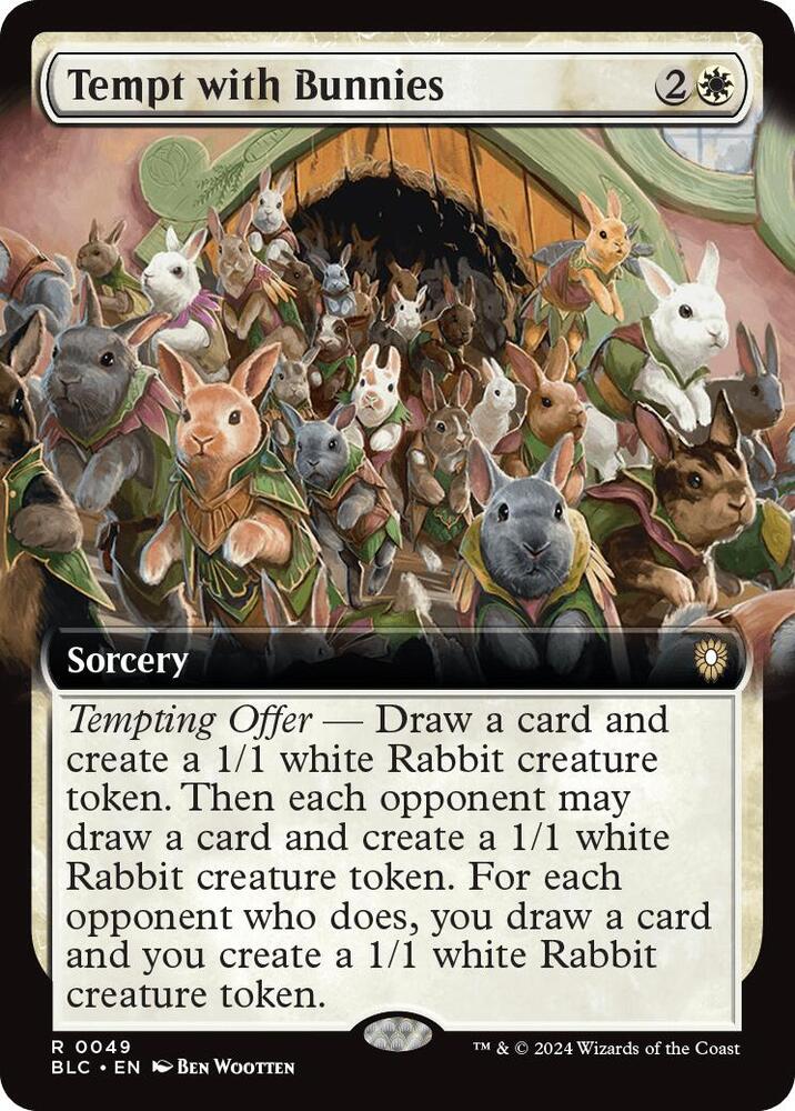 EXTENDED ART Tempt with Bunnies - #049 - Rare Bloomburrow Commander