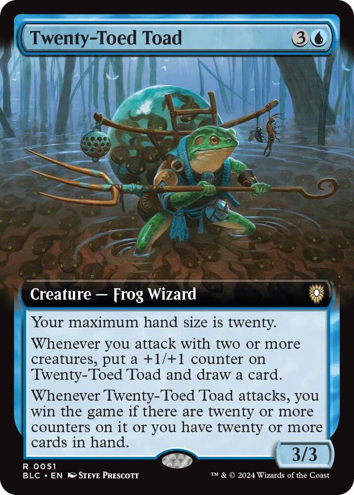 EXTENDED ART Twenty-Toed Toad - #051 - Rare Bloomburrow Commander