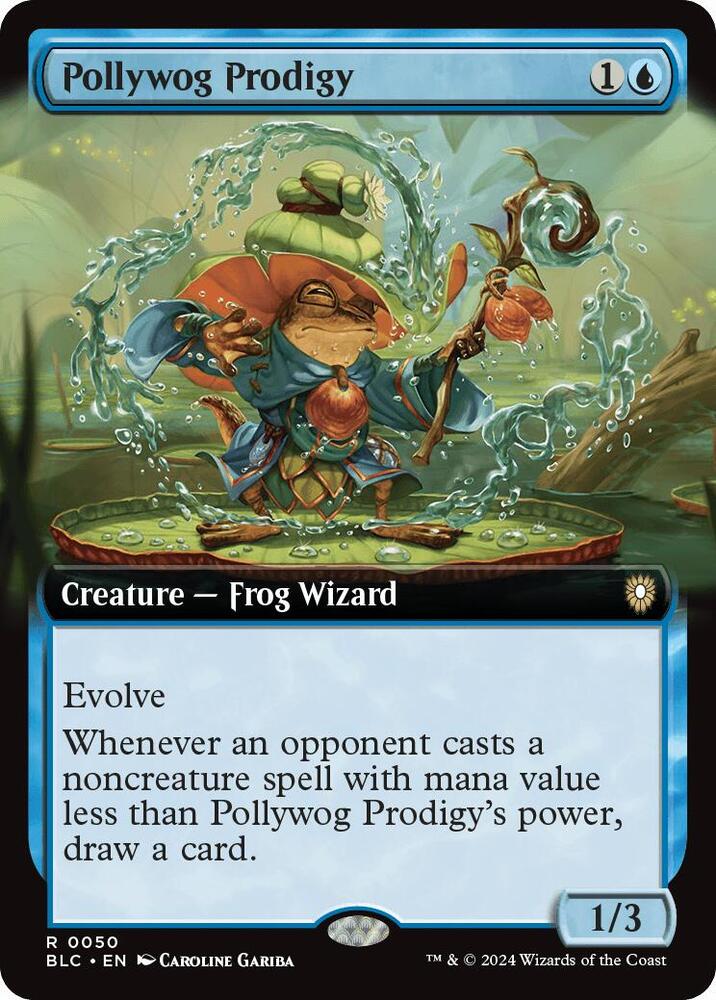 EXTENDED ART Pollywog Prodigy - #050 - Rare Bloomburrow Commander