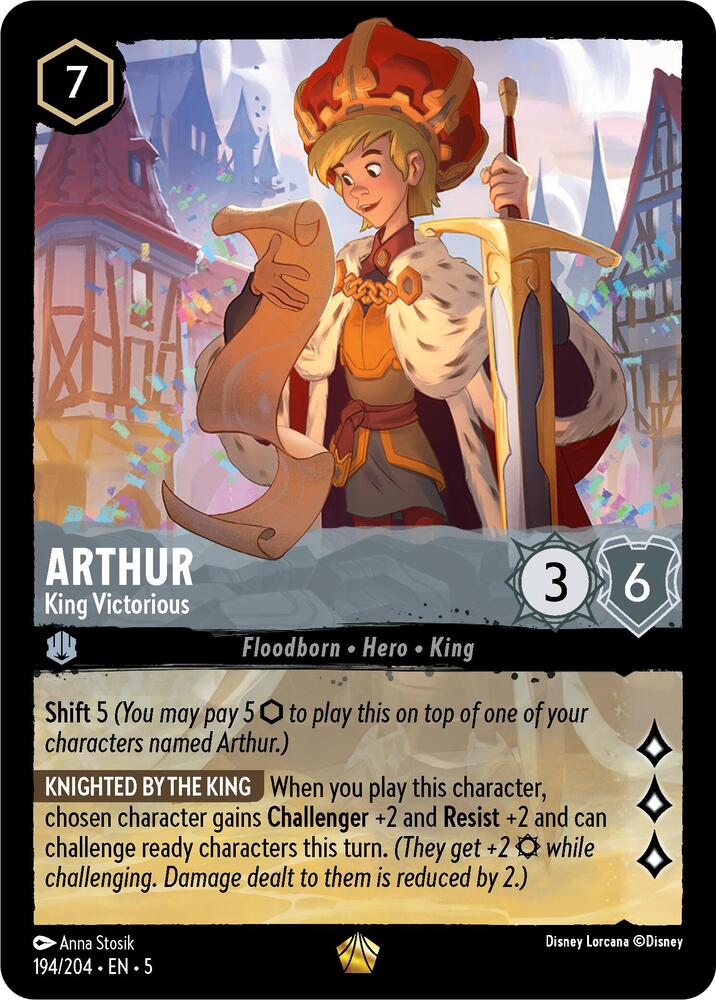 Arthur - King Victorious - 194/204 - Legendary Lorcana Shimmering Skies