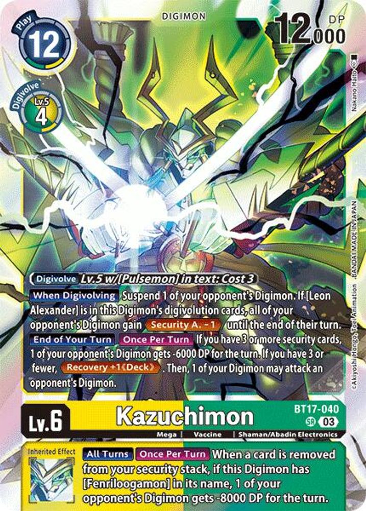Kazuchimon (BT17-040) Super Rare - Digimon Secret Crisis