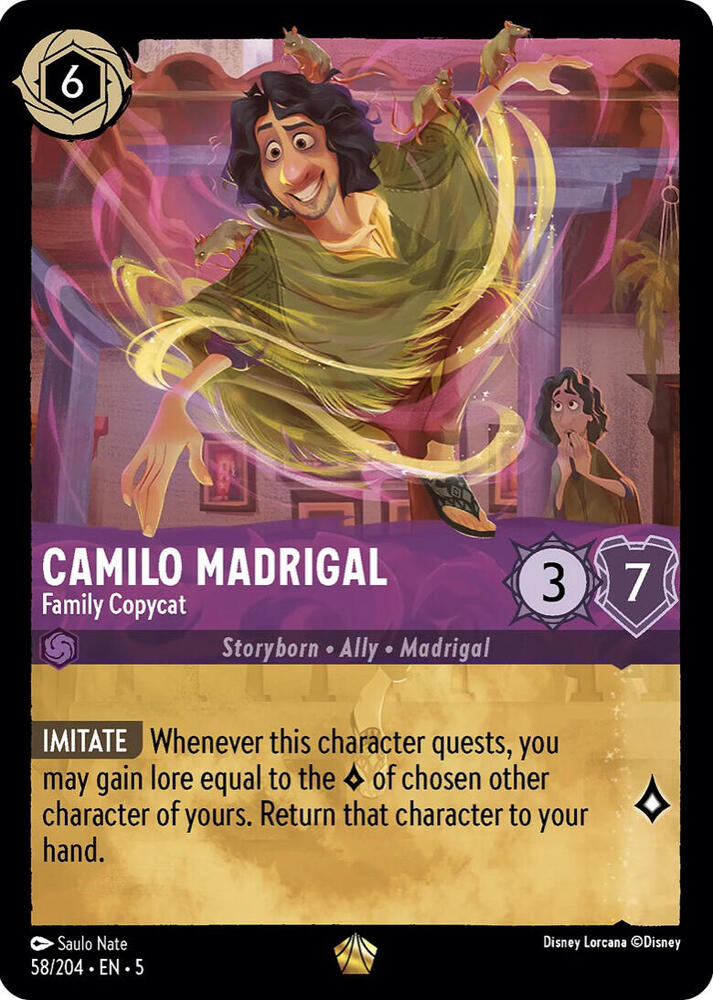 COLD FOIL Camilo Madrigal - Family Copycat - 058/204 - Legendary Lorcana Shimmering Skies