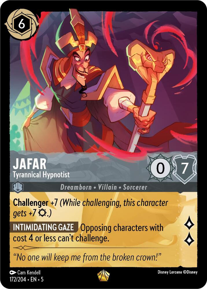 COLD FOIL Jafar - Tyrannical Hypnotist - 172/204 - Legendary Lorcana Shimmering Skies