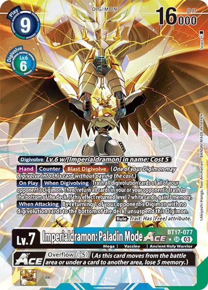 Imperialdramon: Paladin Mode ACE (Alternate Art) (BT17-077) SR★ - Digimon Secret Crisis