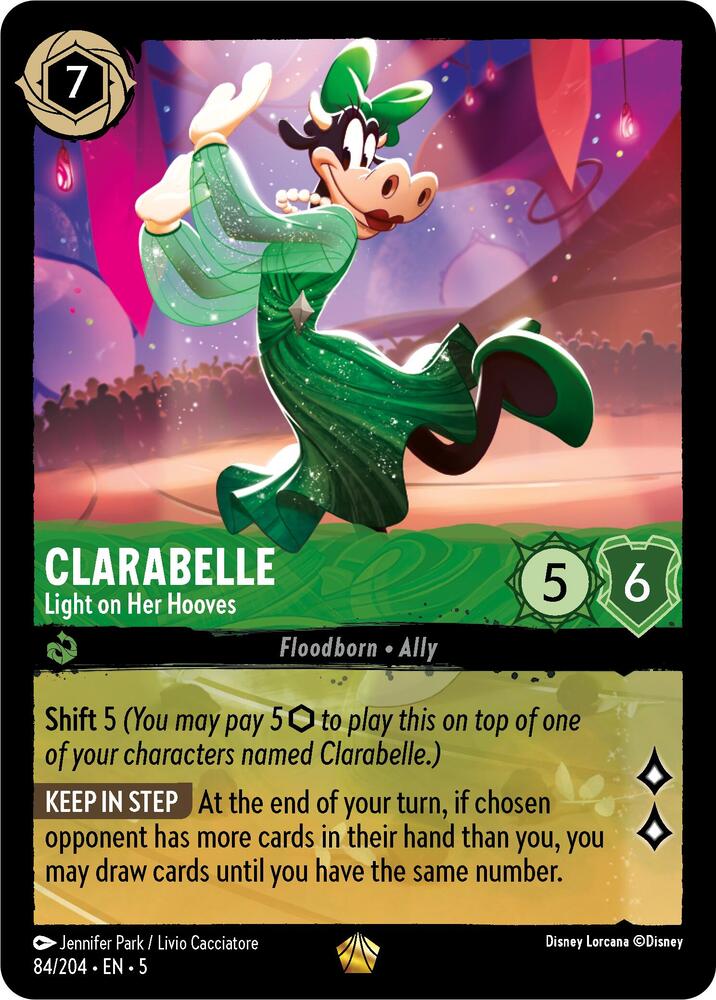 Clarabelle - Light on Her Hooves - 084/204 - Legendary Lorcana Shimmering Skies