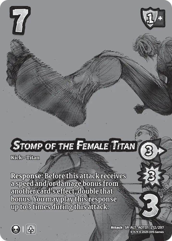 ALTERNATE ART Stomp of the Female Titan - 212/297 - SR - Attack on Titan