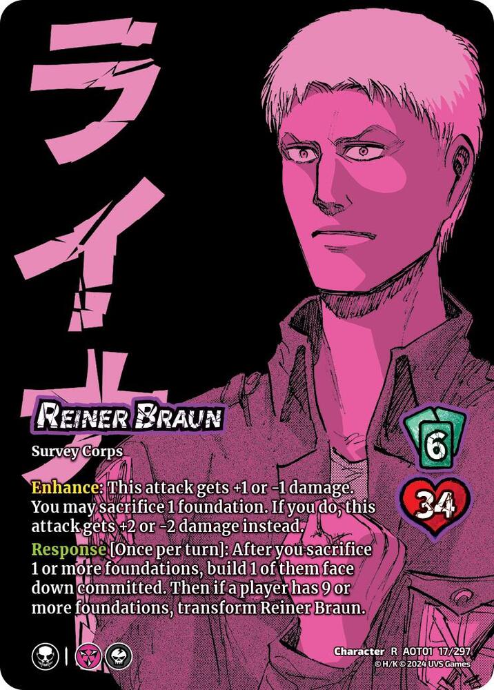 Reiner Braun // Reiner, Armored Titan 17/297 R Universus Attack on  Titan