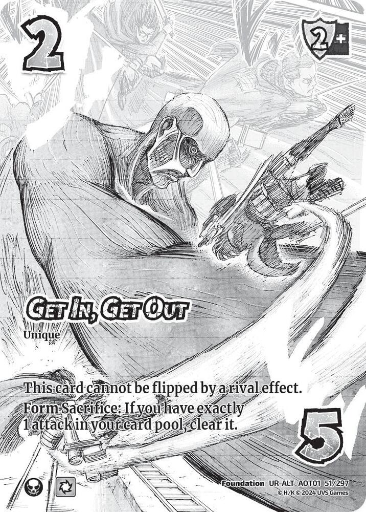 ALTERNATE ART Get In, Get Out - 51/297 - UR - Universus Attack on Titan