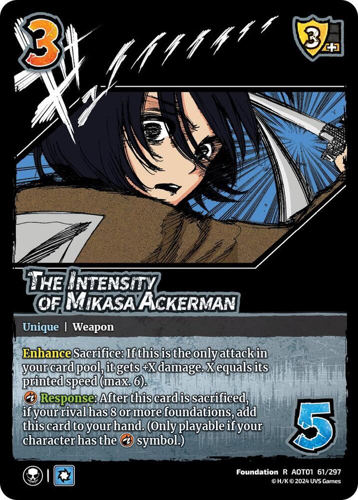 FOIL The Intensity of Mikasa Ackerman - 61/297 - R - Universus Attack on Titan