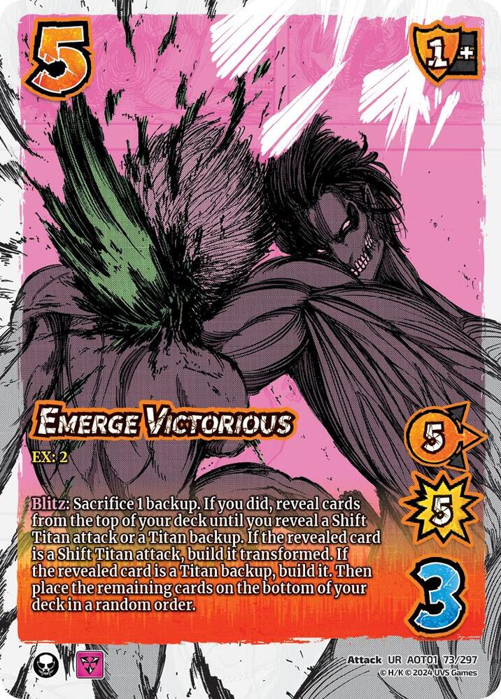 FOIL Emerge Victorious - 73/297 - UR - Universus Attack on Titan