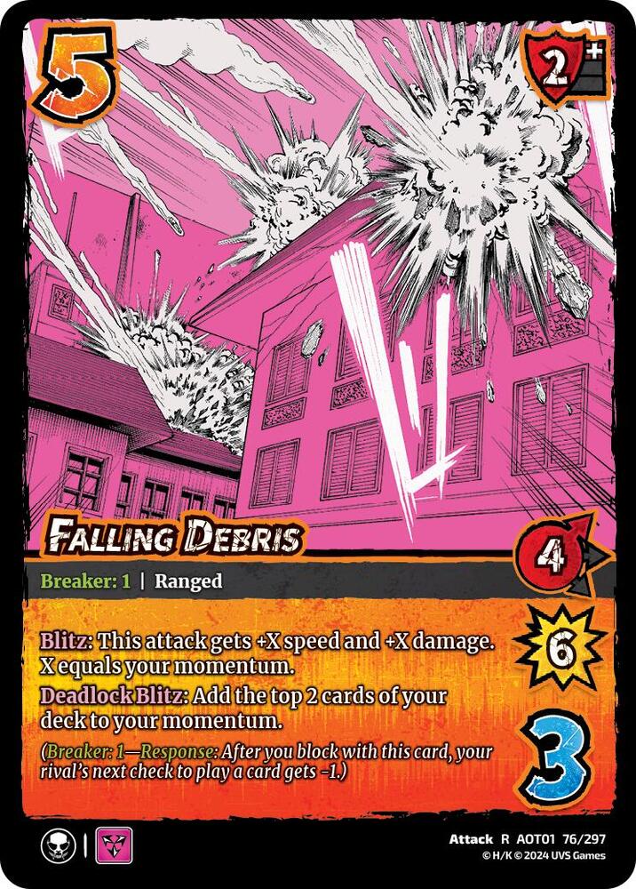 FOIL Falling Debris - 76/297 - R - Universus Attack on Titan