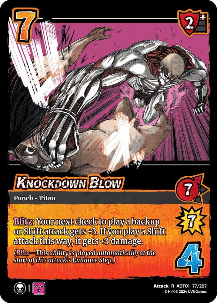 FOIL Knockdown Blow - 77/297 - R - Universus Attack on Titan