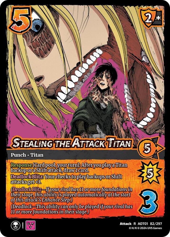 FOIL Stealing the Attack Titan - 82/297 - R - Universus Attack on Titan