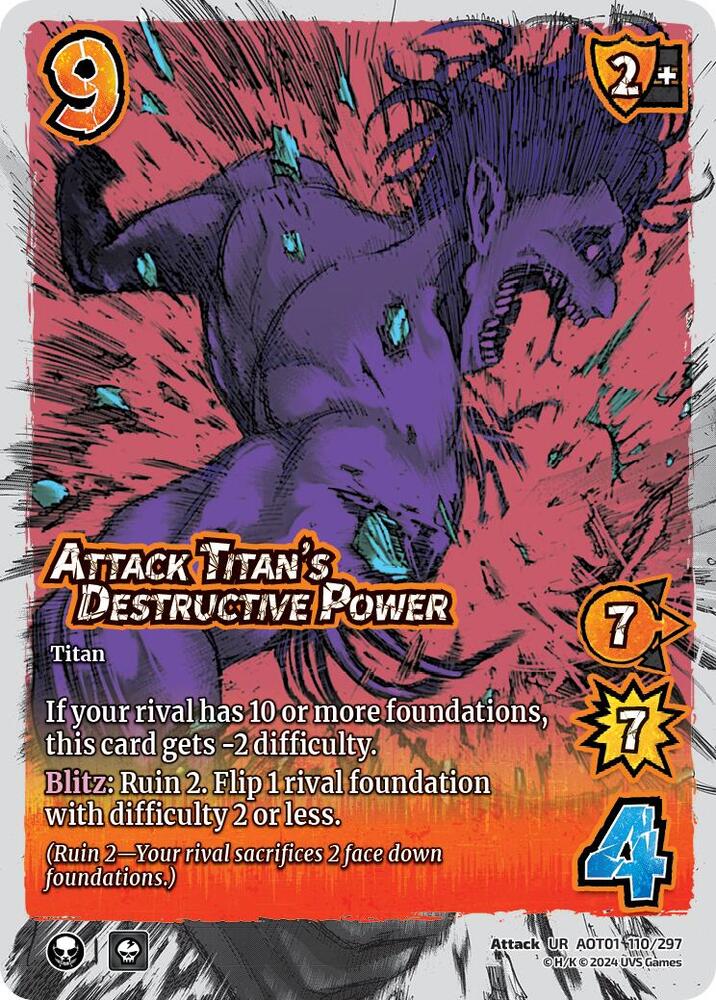 FOIL Attack Titan's Destructive Power - 110/297 - UR - Attack on Titan