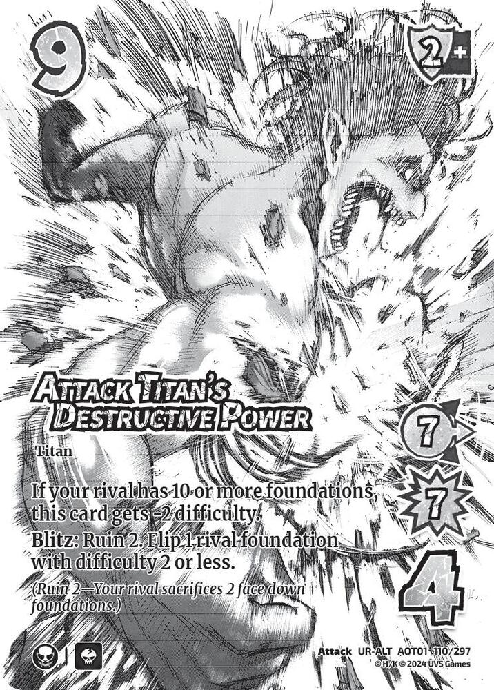ALTERNATE ART Attack Titan's Destructive Power - 110/297 - UR - Attack on Titan
