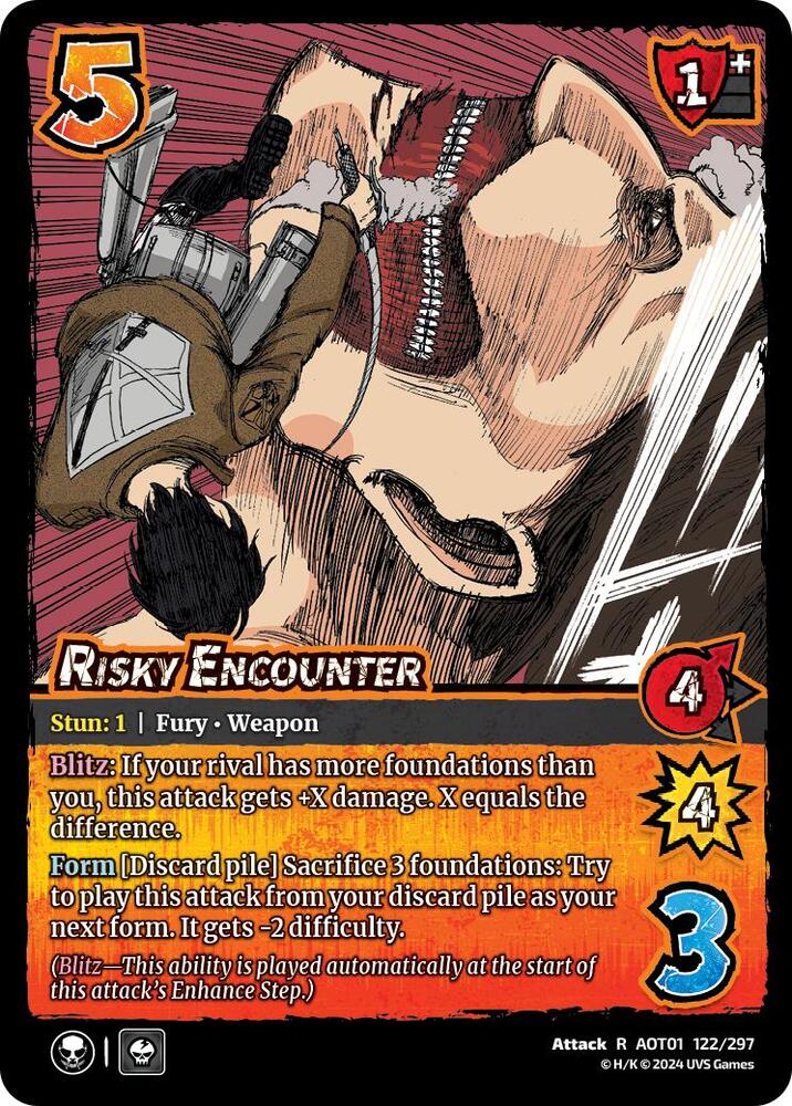 FOIL Risky Encounter - 122/297 - R - Universus Attack on Titan