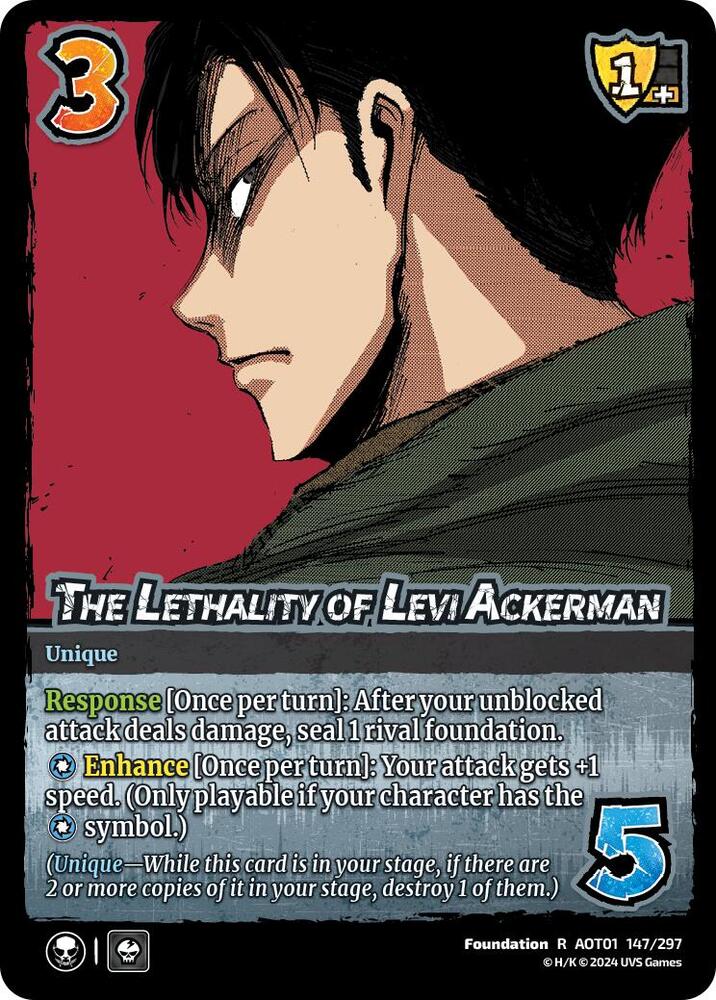 FOIL The Lethality of Levi Ackerman - 147/297 - R - Universus Attack on Titan