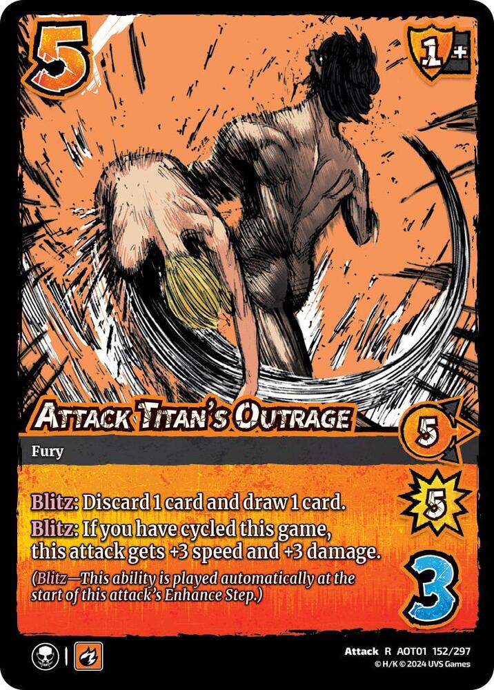 FOIL Attack Titan's Outrage - 152/297 - R - Universus Attack on Titan