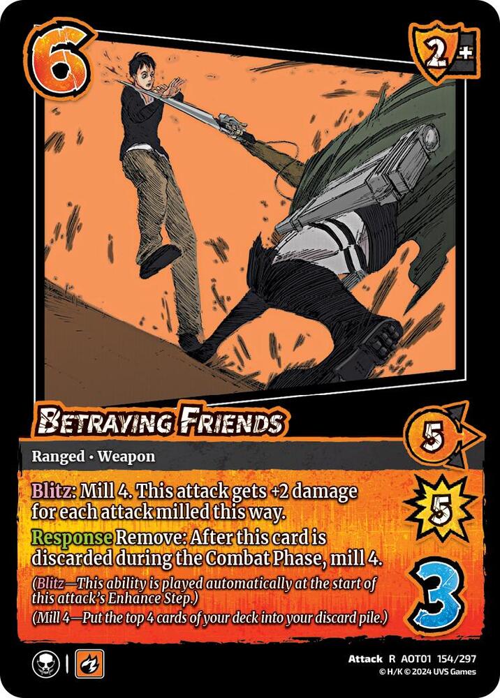 FOIL Betraying Friends - 154/297 - R - Universus Attack on Titan