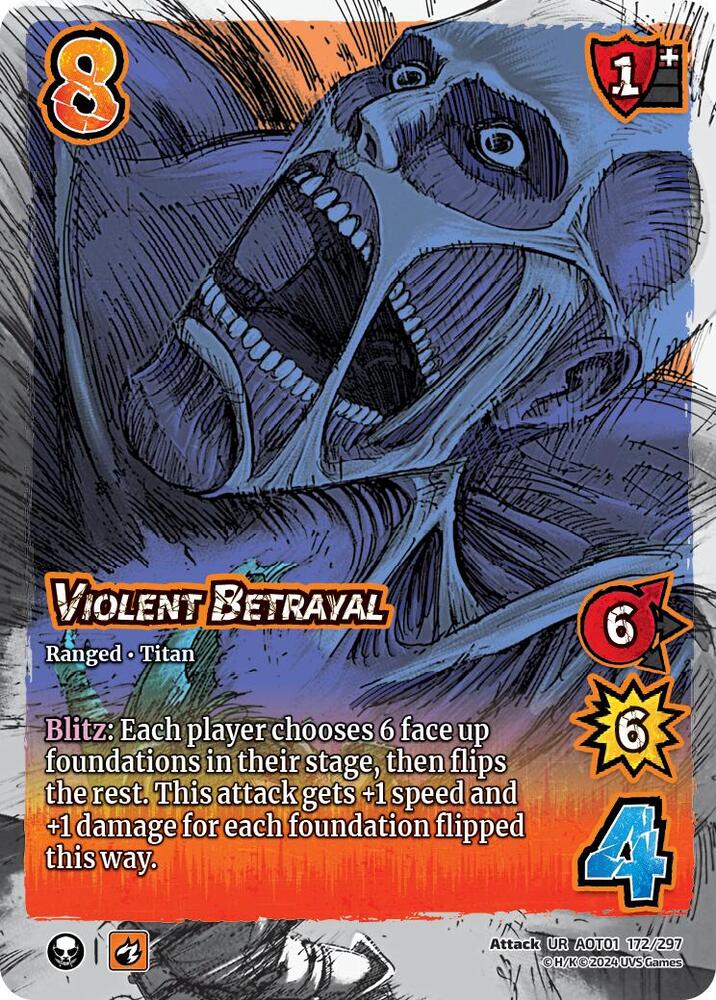 FOIL Violent Betrayal - 172/297 - UR - Universus Attack on Titan