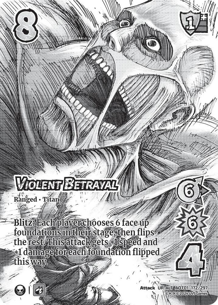 ALTERNATE ART Violent Betrayal - 172/297 - UR - Universus Attack on Titan