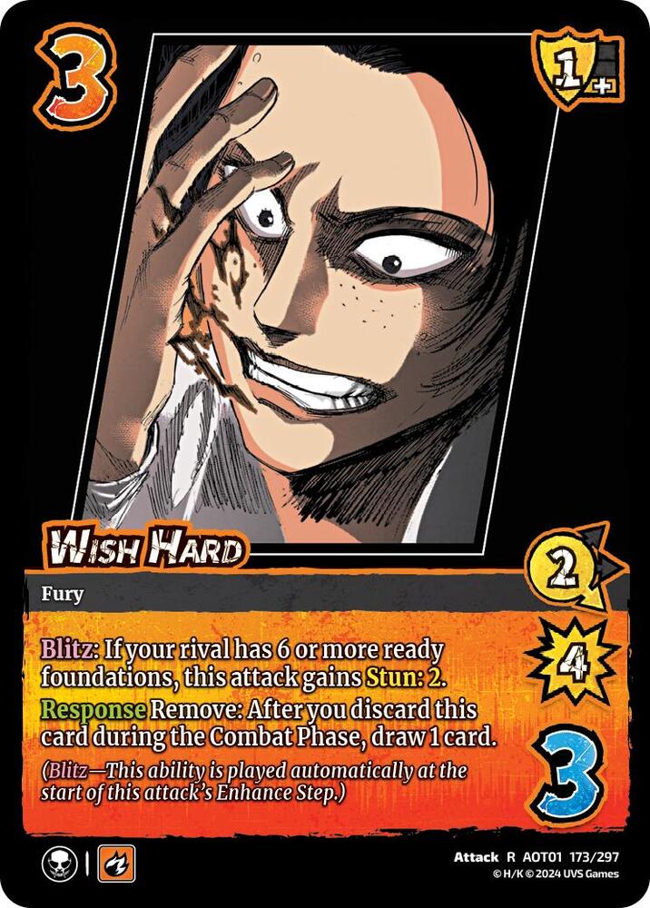 FOIL Wish Hard - 173/297 - R - Universus Attack on Titan