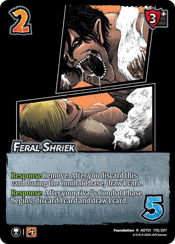 FOIL Feral Shriek - 178/297 - R - Universus Attack on Titan