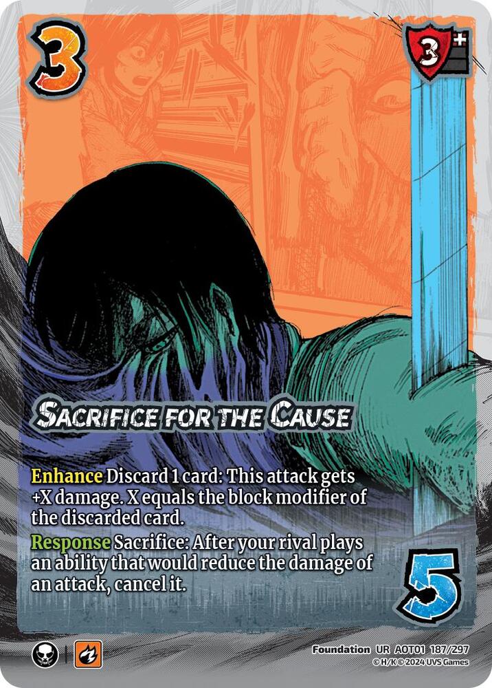 FOIL Sacrifice for the Cause - 187/297 - UR - Universus Attack on Titan