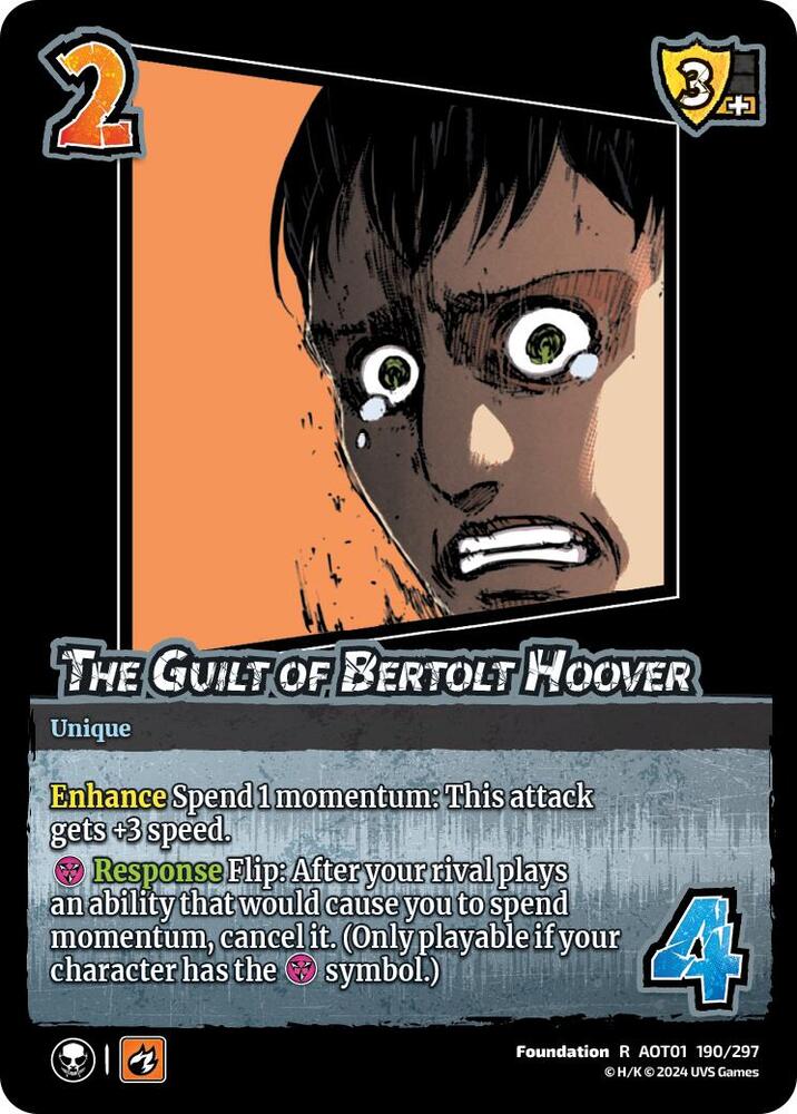 FOIL The Guilt of Bertolt Hoover - 190/297 - R - Universus Attack on Titan