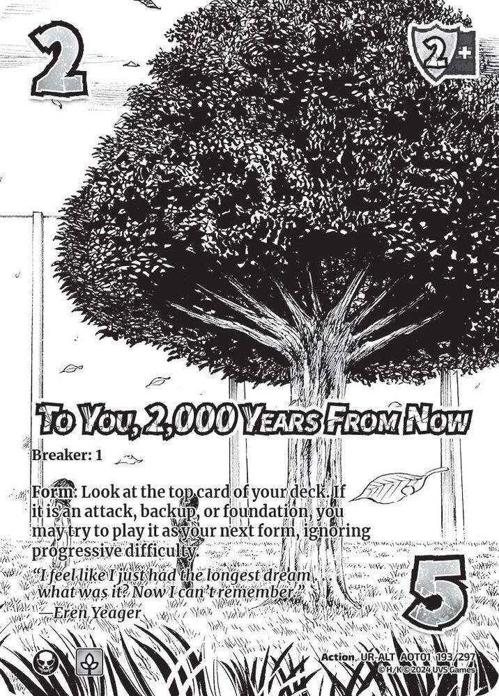 ALTERNATE ART To You, 2,000 Years from Now - 193/297 - UR - Attack on Titan