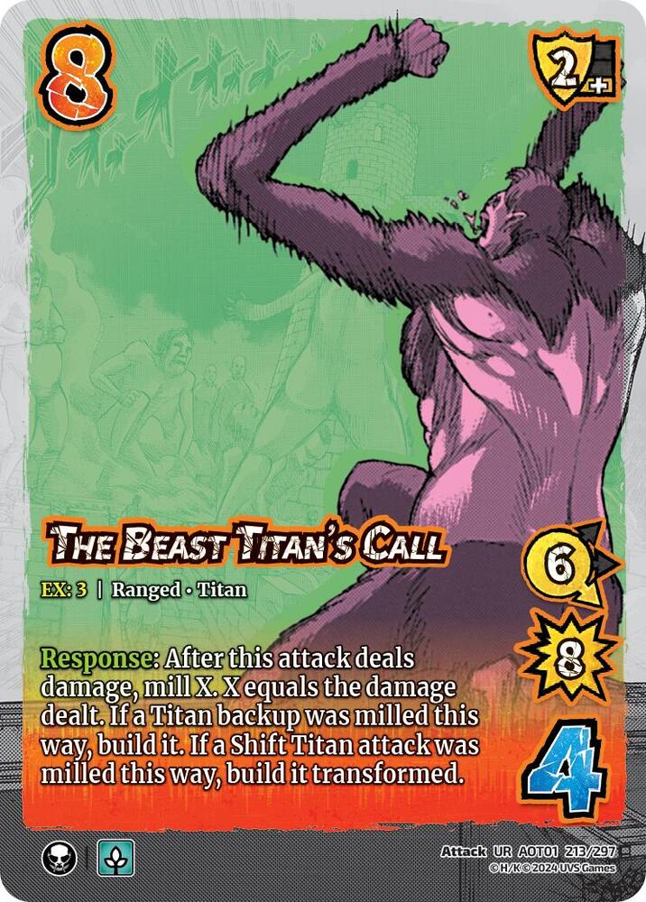 FOIL The Beast Titan's Call - 213/297 - UR - Universus Attack on Titan