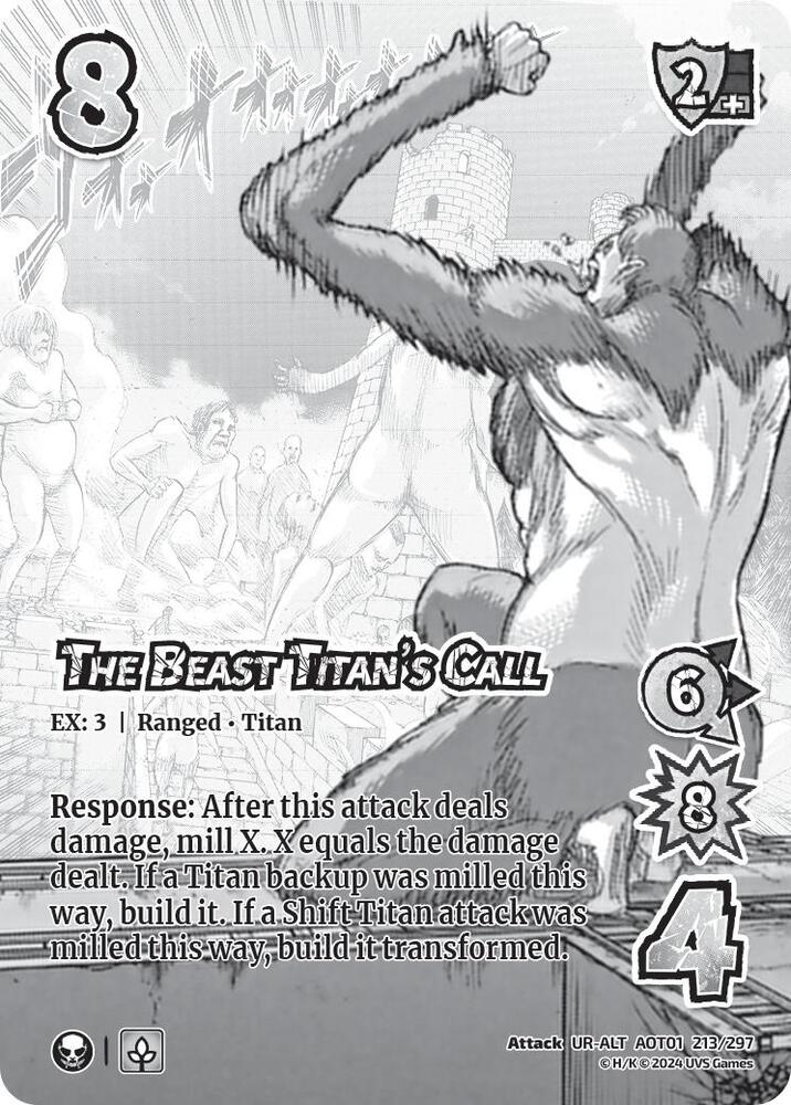 ALTERNATE ART The Beast Titan's Call - 213/297 - UR - Universus Attack on Titan