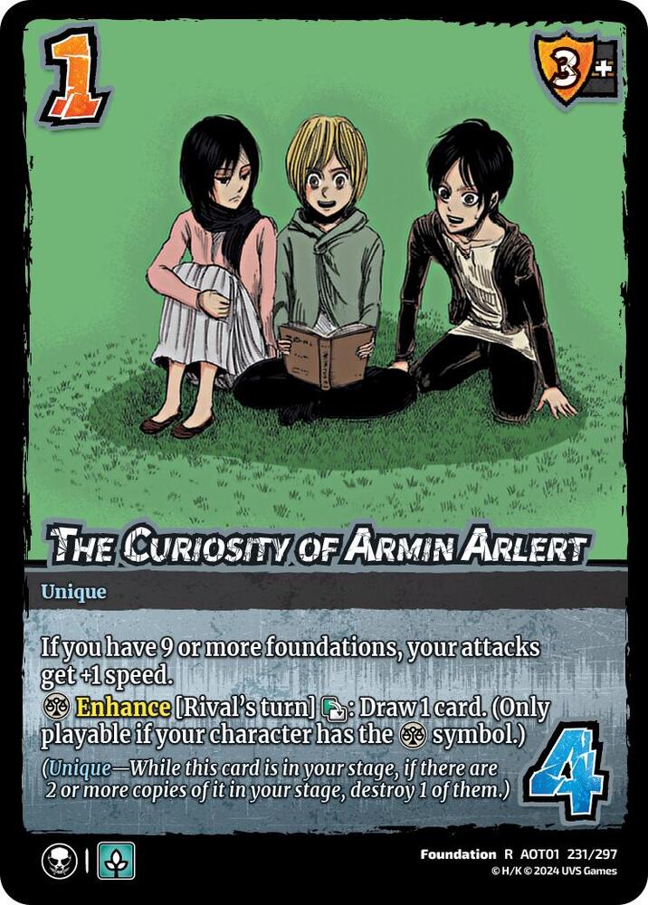 FOIL The Curiosity of Armin Arlert - 231/297 - R - Universus Attack on Titan