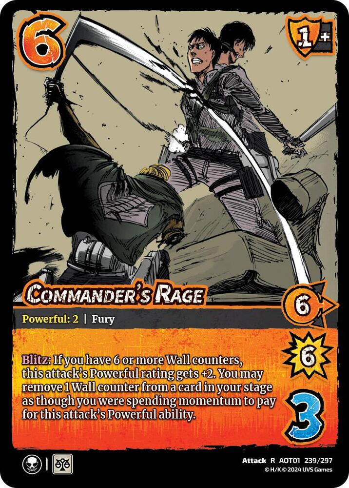 FOIL Commander's Rage - 239/297 - R - Universus Attack on Titan
