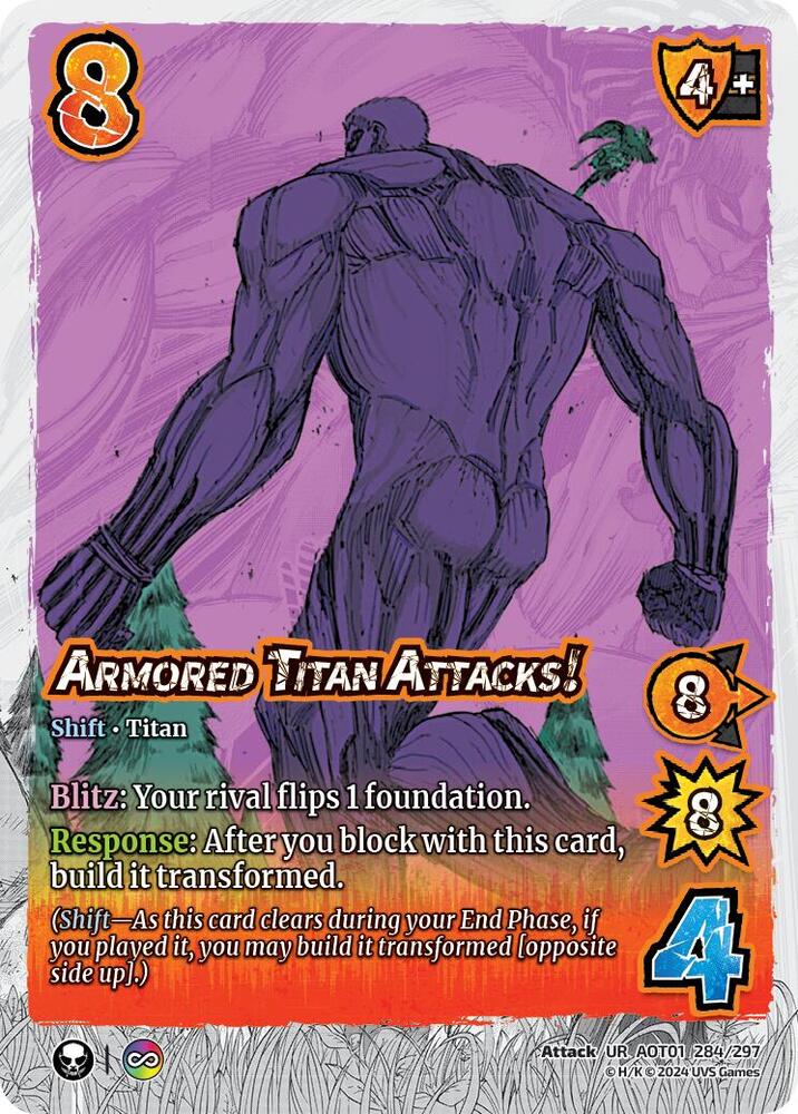 FOIL Armored Titan Attacks! // The Armored Titan - 284/297 - UR- Attack on Titan