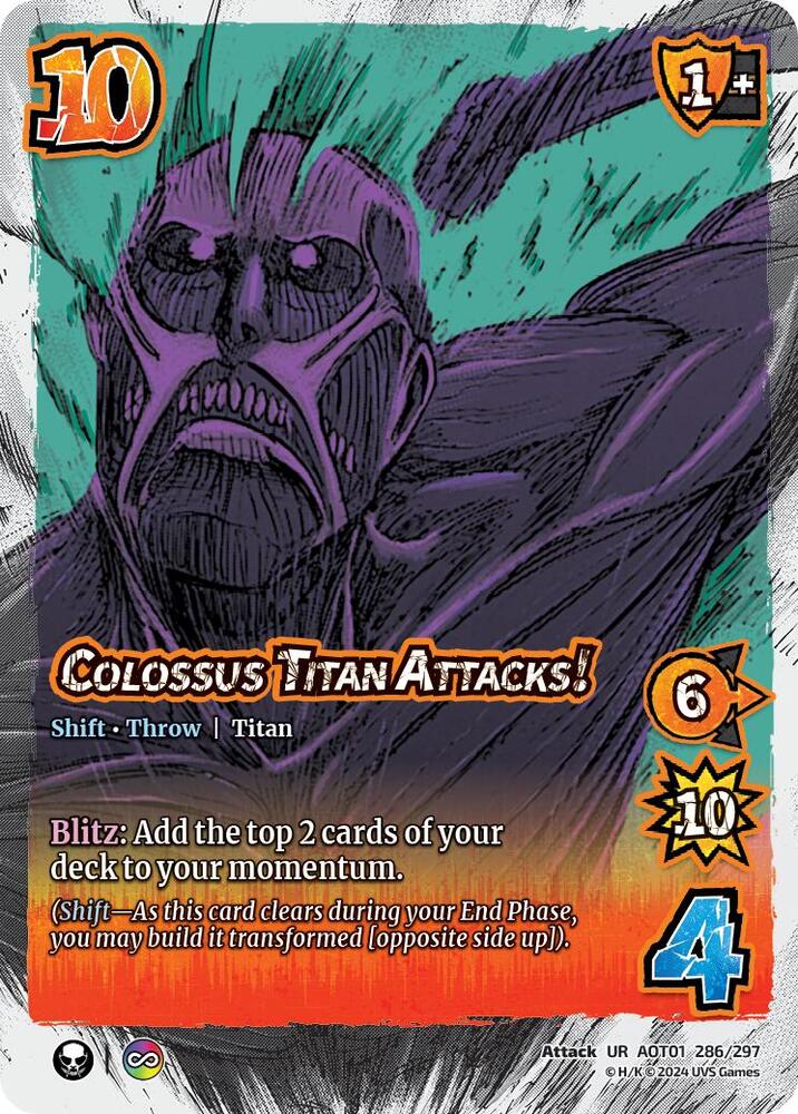 FOIL Colossus Titan Attacks! // The Colossus Titan - 286/297 - UR - Attack on Titan